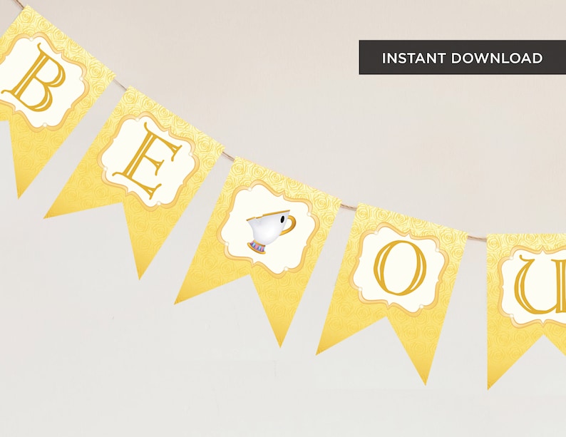 Be Our Guest Banner - Beauty and the Beast Party *instant Download* - Etsy
