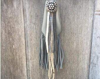 Gray Leather Medicine Pouch