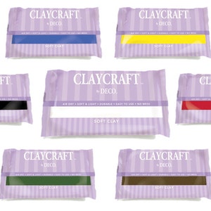 CLAYCRAFT originale di DECO Soft Clay: si asciuga all'aria fino a ottenere una finitura durevole in 24 ore o meno, senza creare disordine!