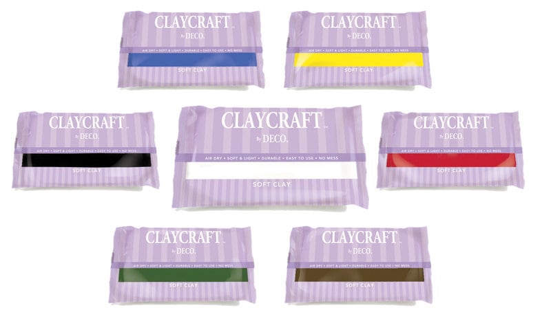 DECO CLAYCRAFT お稽古セット Original CLAYCRAFT by DECO Soft Clay - Air Dries to a Durable