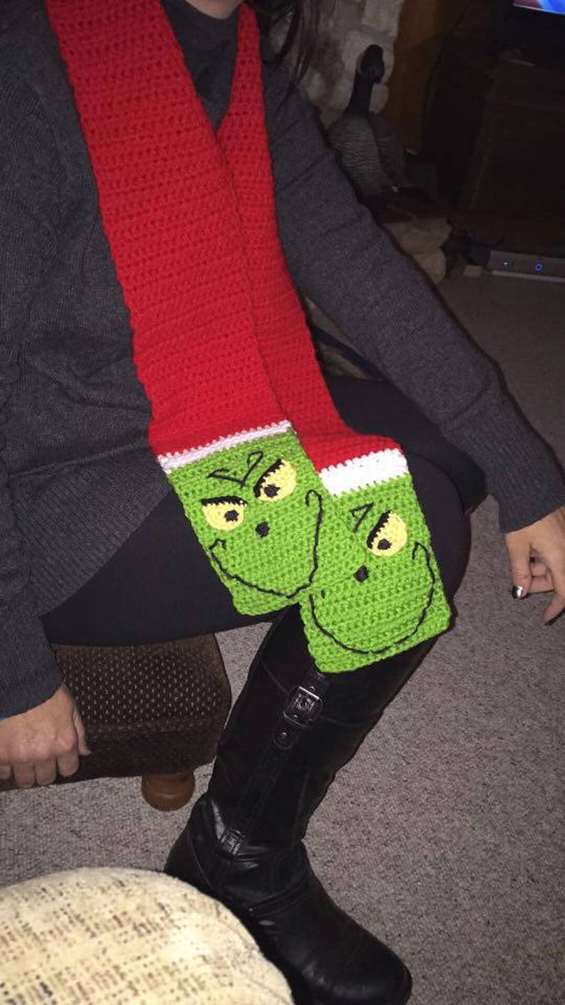 Grinch Scarf Pocket Scarf Grinch Scarf Pocket Scarf