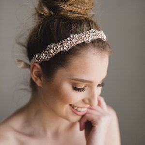 Rose Gold Bridal Headband | Rose Gold Crystal Headband | Rose Gold Bridesmaid Headband | Bridal Headband | Rose Gold Azalea Headband