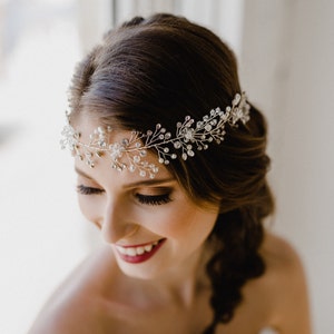 Bridal Hair Wreath Wedding Hair Wreath Bridal Crown Bridal Halo Bridal Headpiece Bridal Tiara Crystal Halo Wedding Crown image 3