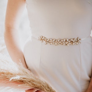 Crystal Pearl Bridal Sash | Pearl Bridal Belt Sash | Crystal Flower Wedding Sash | Pearl Wedding Dress Belt | Bristol Sash 50% off