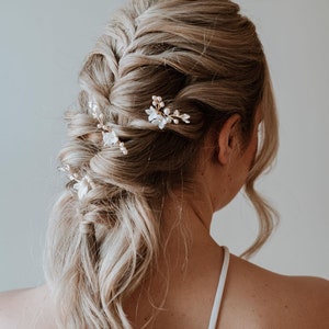 Gold Leaf Bridal Hair Pin Gold Flower Hair Comb Petite Bridal Wedding Hair Pin Gold Wedding Hair Comb Paloma Hair Pin image 2