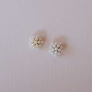 Clip On Bridal Earrings | Clip On Pearl Stud Earrings | No piercing Pearl Wedding Earrings Phaedra