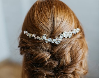 Crystal Bridal Headpiece | Wedding Hairpiece | Crystal and Pearl Hair Comb | Bridal Hair Vine | Wedding Headpiece | Zara