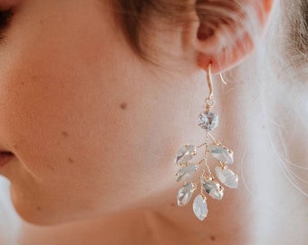 Opal Wedding Earrings | Opal Bridal Earrings | Bridal Drop Earrings | Crystal Dangle Earrings | Opal Drop Earrings | Bridal Jewelry Ivy