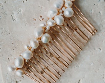 Freshwater Pearl Bridal Hair Comb for Bride | Milos