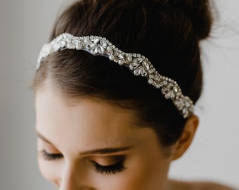 Pearl Bridal Headband | Silver Pearl Headpiece | Pearl Bridal Hair Piece | Silver Headband | Bridal Headpiece | Silver Adelaide Headband