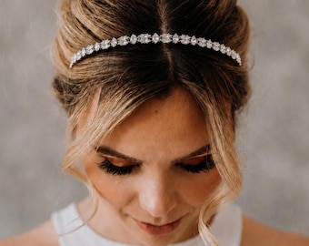 Silver Crystal Wedding Headband: Bridal Hair Tiara Carrie
