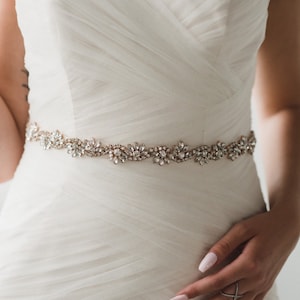 Bridal Belt |  Rose Gold Belt | Rose Gold Bridal Belt | Rose Gold Sash | Wedding Belt | Rose Gold Sash Belt | Azalea Sash