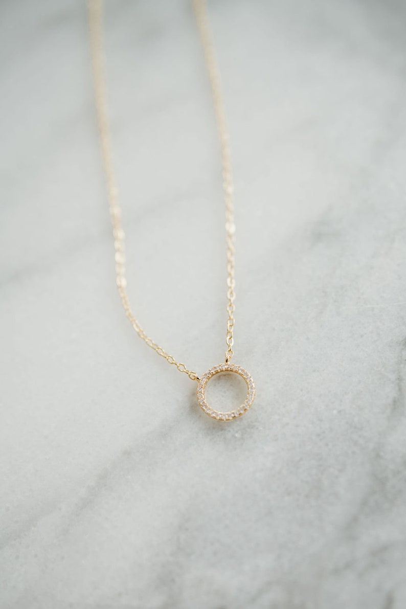 Gold Bridal Necklace Minimalist Necklace Gold Wedding Necklace Bridal Jewelry Layering Necklace Dainty Gold Bridal Chain Infinity image 5