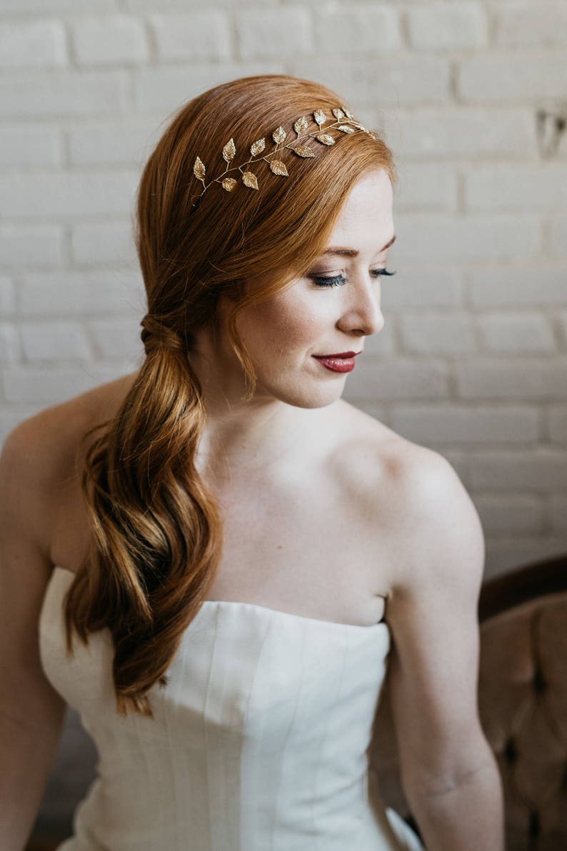 Gold Leaf Hair Vine Leaf Hair Crown Bridal Hair Vine Etsy