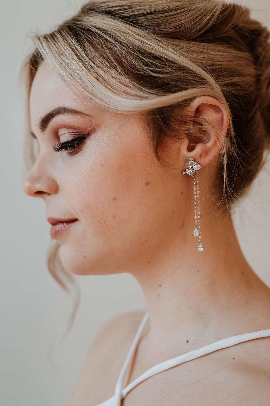 Luna and stone earrings deals