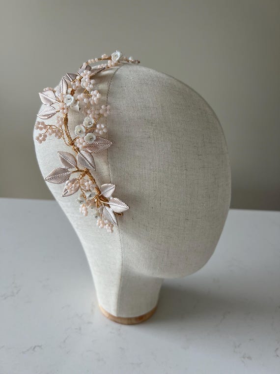 Gold Flower Vine Headband Amazon.com : Catery Flower Bridal Headband Gold Leaf  main image 3
