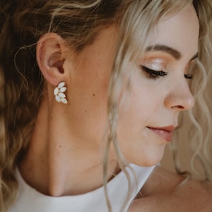 Perlen Braut Ohrringe | Gold Perlen Ohrringe | Perlen Braut Ohrstecker | Braut Ohrringe | Perlenohrringe | Brautjungfer Schmuck | Mykonos Ohrringe
