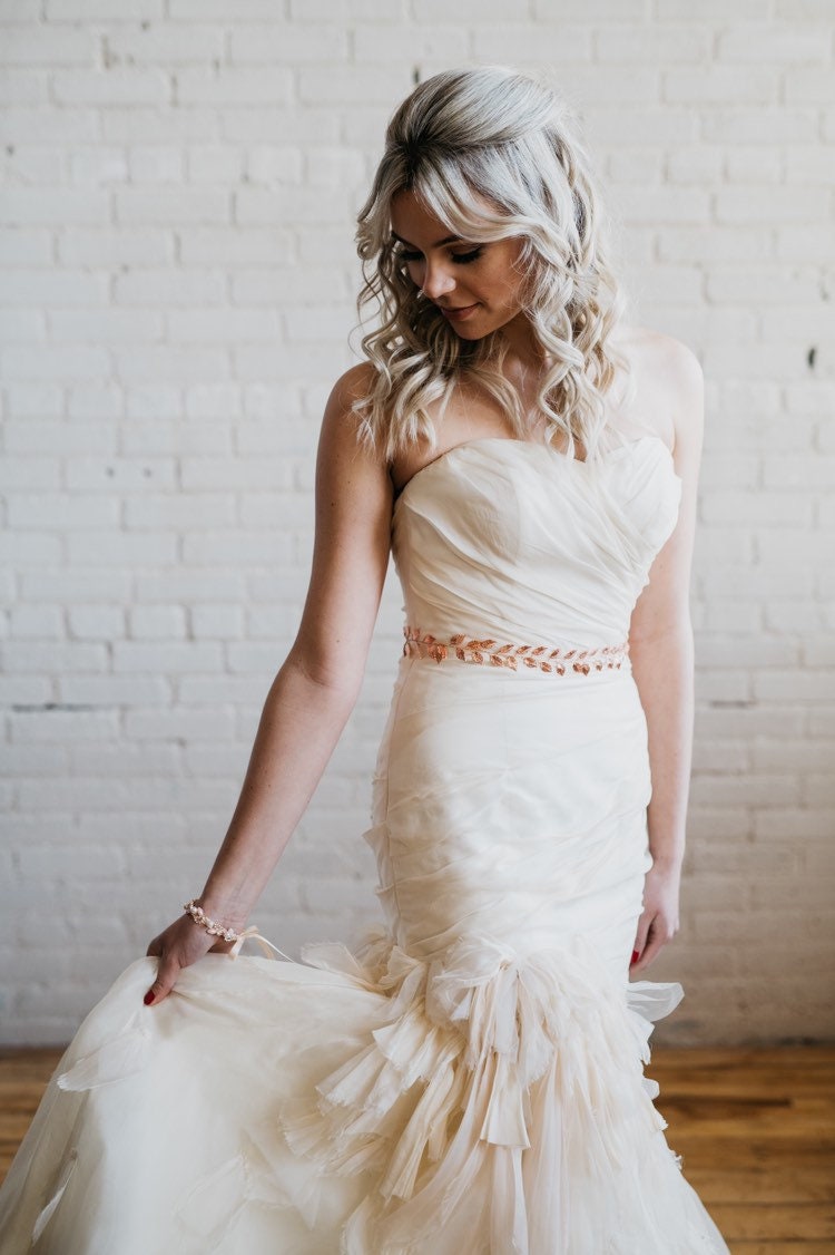 Gold Leaf Bridal Belt Gold Wedding 