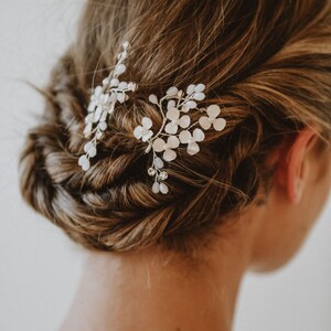 Bridal Hair Piece Bridal Hair Comb Wedding Hair Comb Bridal Headpiece Flower Hair Pins Bridal Hair Vine Bronwyn Hair Pin Duo image 7