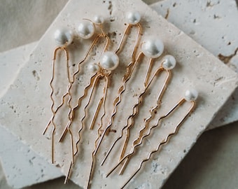 Set of 5 Silver & Glass Hair Pins Bridal High Quality Glass Pearl Hair Pins Set of 5 Wedding  main image 3
