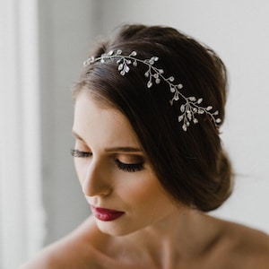 Bridal Hair Vine | Wedding Hair Vine | Bridal Headpiece | Crystal Wedding Headpiece | Silver Hair Vine | Isabelle Hair Vine