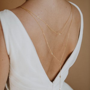 Backdrop Necklace | Bridal Back Necklace | Back Hanging Necklace | Bridal Necklace  | Bridal Back Necklace | Back Jewelry | Elara Necklace