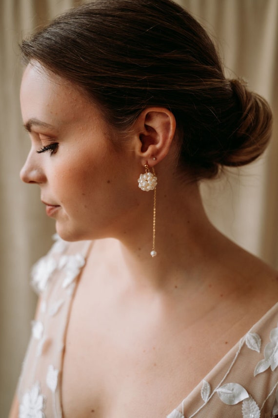 Buy Pearl Cluster Earrings Pearl Threader Drop Earrings