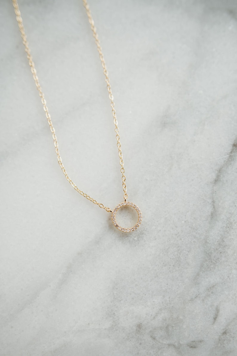 Gold Bridal Necklace Minimalist Necklace Gold Wedding Necklace Bridal Jewelry Layering Necklace Dainty Gold Bridal Chain Infinity image 4
