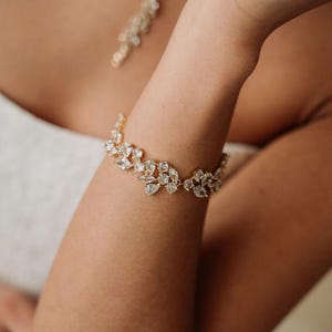 Crystal Wedding Bracelet | Crystal Bridal Set | Crystal Bracelet and Earring Set | CZ Jewelry Set Bride | Crystal Tennis Bracelet | Caitlin