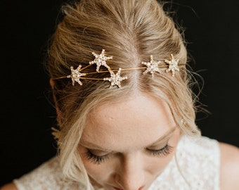 Celestial Bridal Hairpiece | Star Bridal Headpiece  | Star Wedding Headband | Crystal Bridal Hairpiece | Star Hairband | Astra 50% off