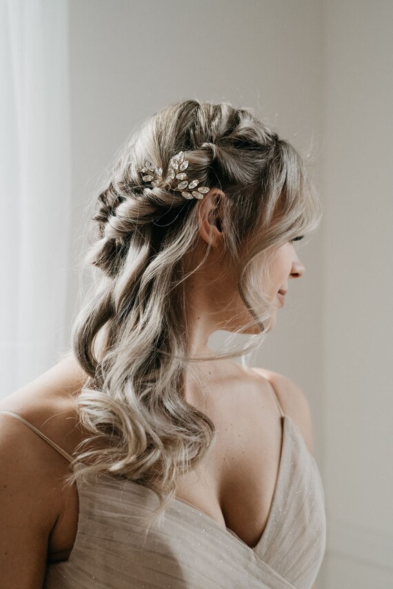 Crystal Hair Pins Bridal Hair Pins Gold Hair Pins Etsy