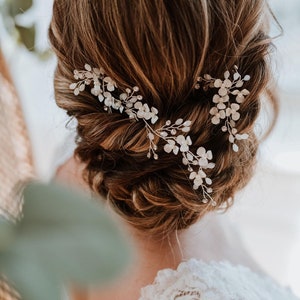 Bridal Hair Piece Bridal Hair Comb Wedding Hair Comb Bridal Headpiece Flower Hair Pin Bridal Hair Vine Bronwyn Hair Pin Trio image 3