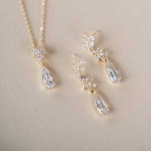 Crystal Bridal Earrings | Cubic Zirconia Wedding Earrings | Silver Bridal Drop Earrings | Statement CZ Wedding Earrings | Alfina Earrings