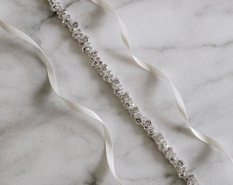 fine ceinture de mariage | Ceinture de mariée en cristal | écharpe de mariée | Ceinture en cristal | Ceinture de demoiselle d'honneur | Ceinture pour robe de mariée | Stella