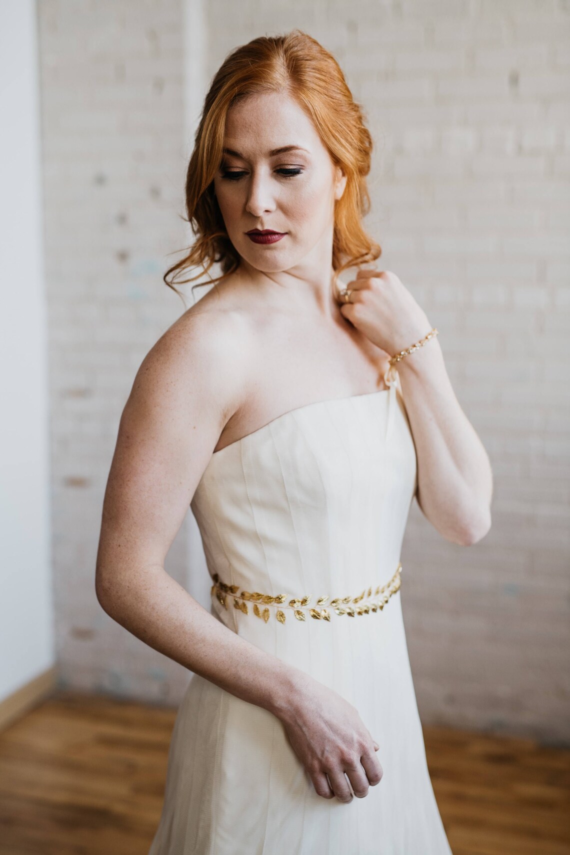 Gold Leaf Bridal Belt Gold Wedding Dress Belt Gilded Leaf Etsy