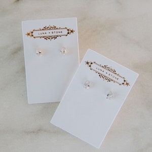 Petite Bridal Stud Earrings Crystal Oval Earrings Small Minimalist Bridal Earrings Gold Wedding CZ Earrings Bruges Earrings image 2
