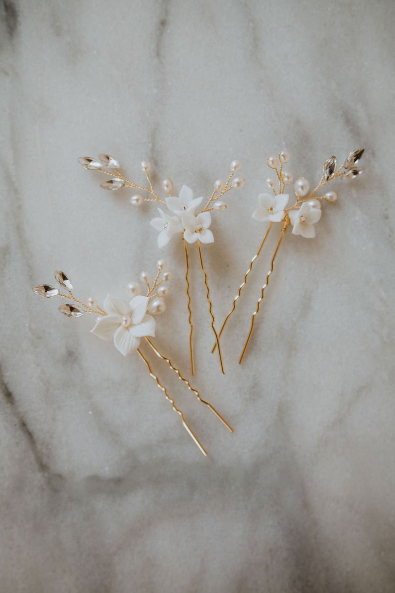 Gold Leaf Bridal Hair Pin Gold Flower Hair Comb Petite Bridal Wedding Hair Pin Gold Wedding Hair Comb Paloma Hair Pin image 9