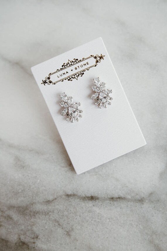 Bridal Stud Earrings Small Crystal Bridal Earrings Wedding