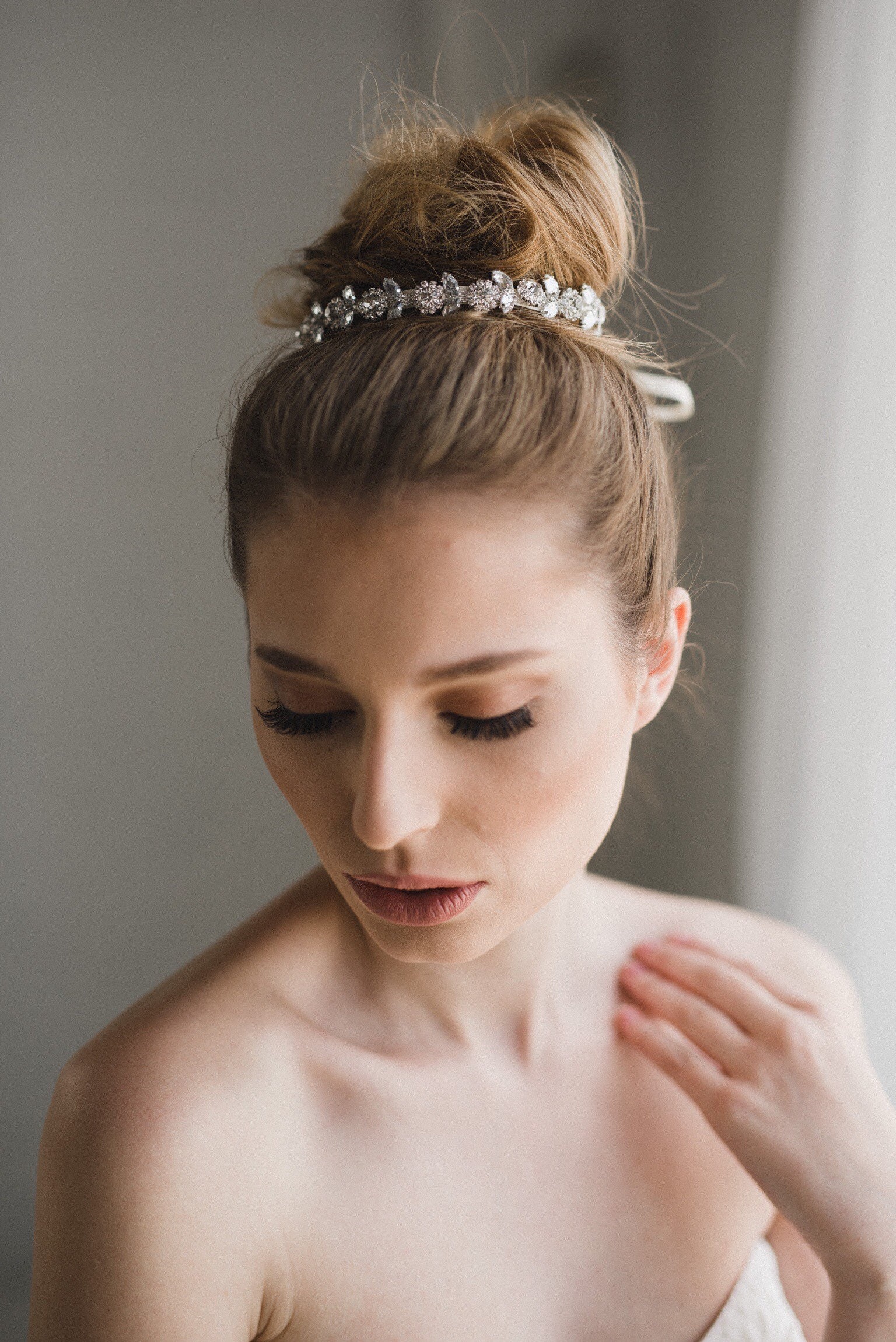 Rose Garden Headband With Gold Beads
