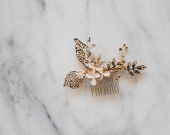 Vintage Gold Hair Comb | Antique Gold Hair Comb | Wedding Hairpiece | Bridal Headpiece | Boho Bridal Comb | Antique 50% | Elodie