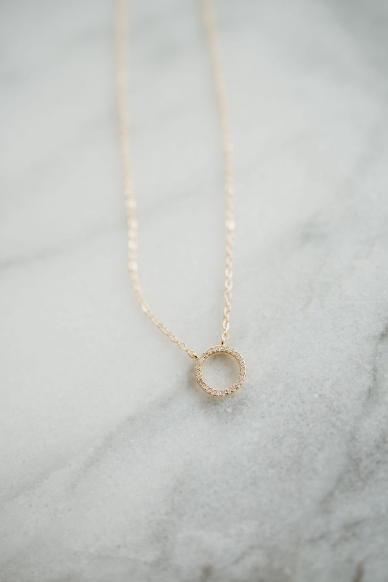 Gold Bridal Necklace Minimalist Necklace Gold Wedding Necklace Bridal Jewelry Layering Necklace Dainty Gold Bridal Chain Infinity image 6