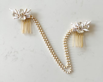Wedding Hair Chain | Bridal Hair Chain | Bridal Headpiece | Bridal Hair Piece | Gold Hair Chain | Gold Bridal Head Chain | Rachel