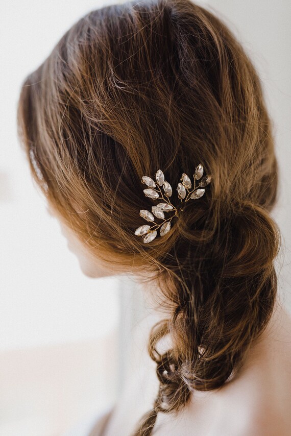 Crystal Hair Pins Bridal Hair Pins Silver Hair Pins Etsy