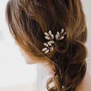 Crystal Hair Pins Bridal Hair Pins Gold Hair Pins Wedding Hair Pins Leaf Hair Comb Crystal Hair Pins Gold Nora Hair Pin 50% off image 2