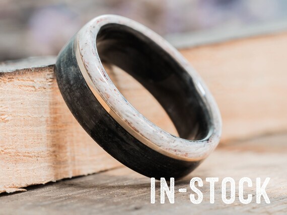 Geweih & Whiskey Fass Holz Ring mit Kupfer Inlay - Etsy Österreich