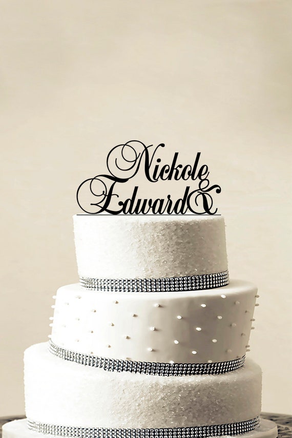 Custom Wedding Cake Topper Personalized Monogram Cake Topper Etsy