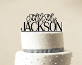Custom Wedding Cake Topper - Personalized Monogram Cake Topper - Mr and Mrs - Cake Decor - Bride and Groom