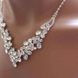 Bridal jewelry set,  Crystal Necklace with Earring, wedding jewelry set, Bridesmaid Crystal Jewelry Set