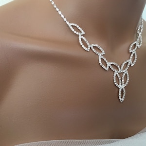Bridal jewelry set,  Crystal Necklace with Earring, wedding jewelry set, Bridesmaid Crystal Jewelry Set