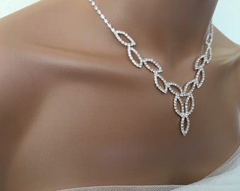 Bridal jewelry set,  Crystal Necklace with Earring, wedding jewelry set, Bridesmaid Crystal Jewelry Set